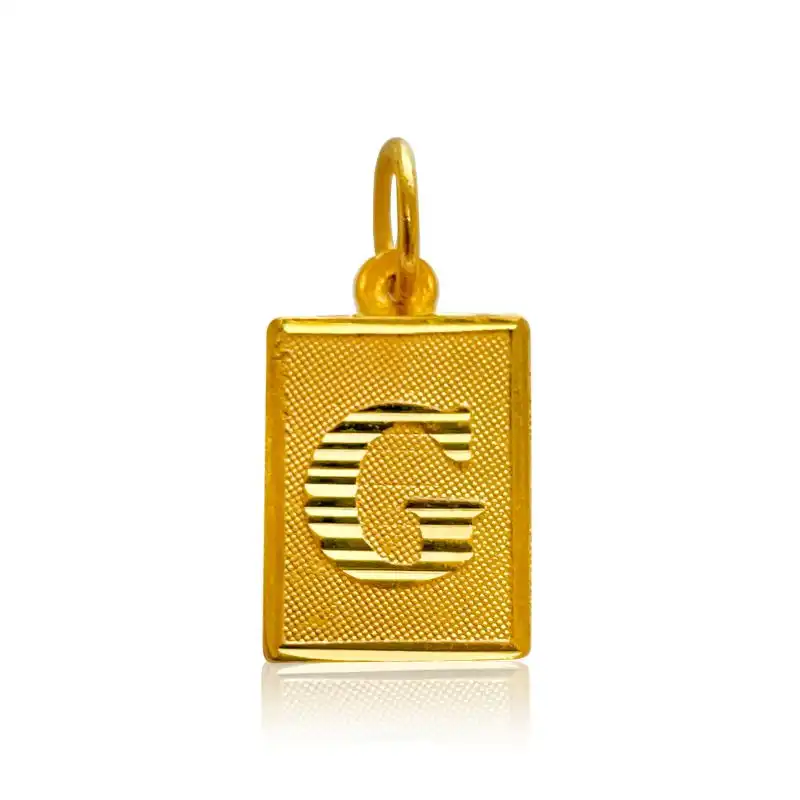 Contemporary Letter G pendant in 22K Yellow Gold